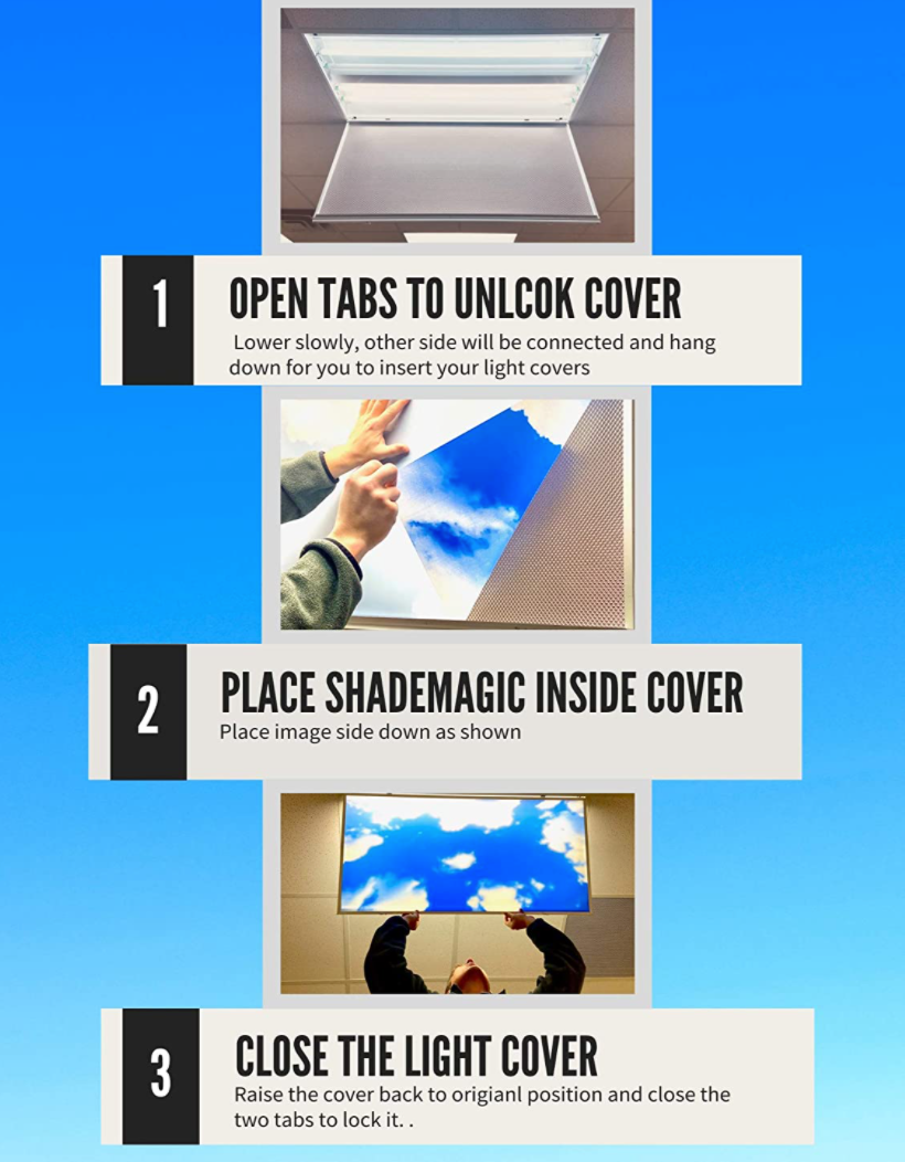 ShadeMAGIC Insert Light Covers - Sky Clouds - 4 PACK – Shade Magic Covers