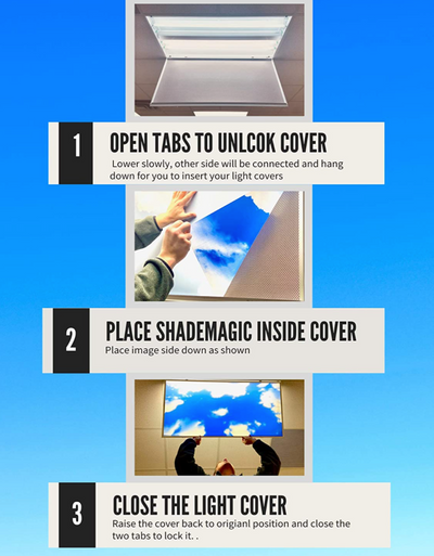 ShadeMAGIC Insert Light Covers - Sky Clouds - 4 PACK