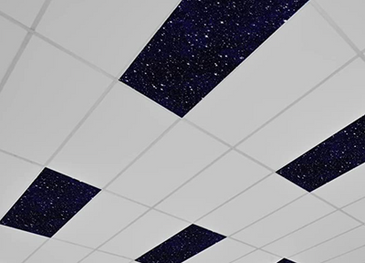 Starry Night Design - PVC Fluorescent Light Cover. Night Sky with Stars - 4 PACK