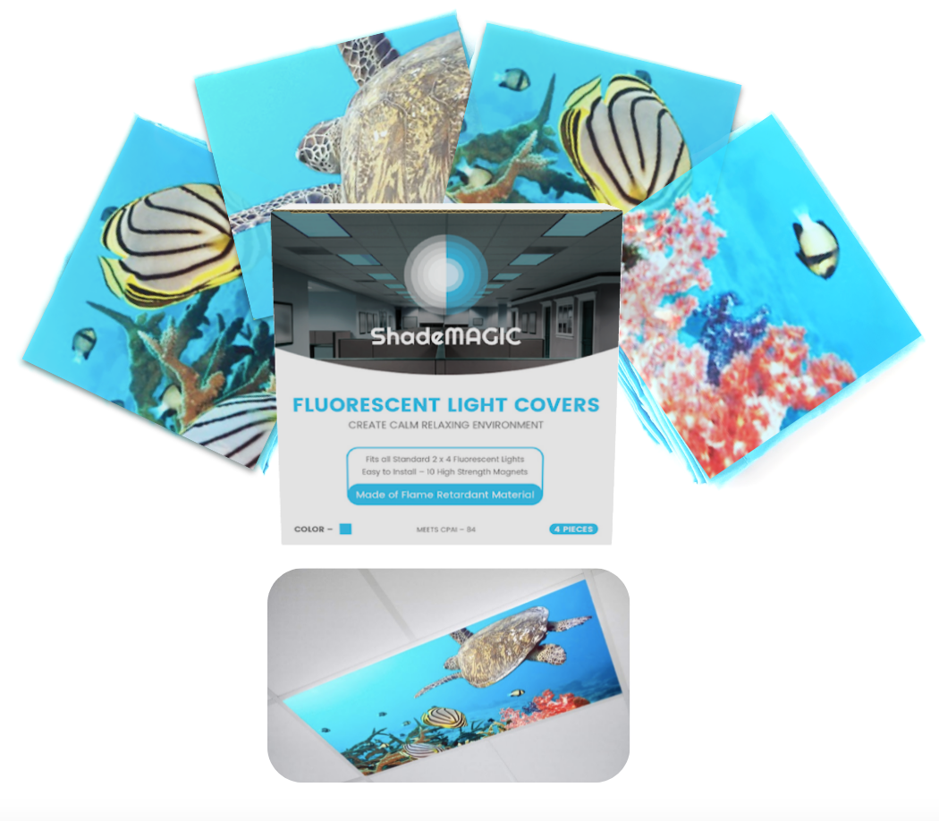 ShadeMAGIC Fluorescent Light Covers - Light Filter - Under the Sea